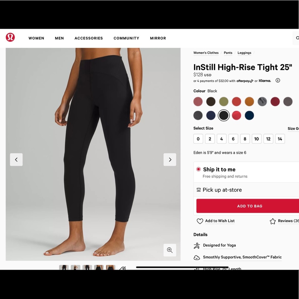 Lululemon Instill high rise leggings
